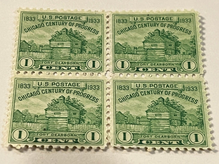 #728 - 1933 1c Century of Progress (Includes 8 mnh stamps)