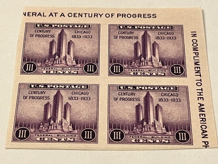 #731 - 1933 3c Federal Building (includes8 mnh stamps)