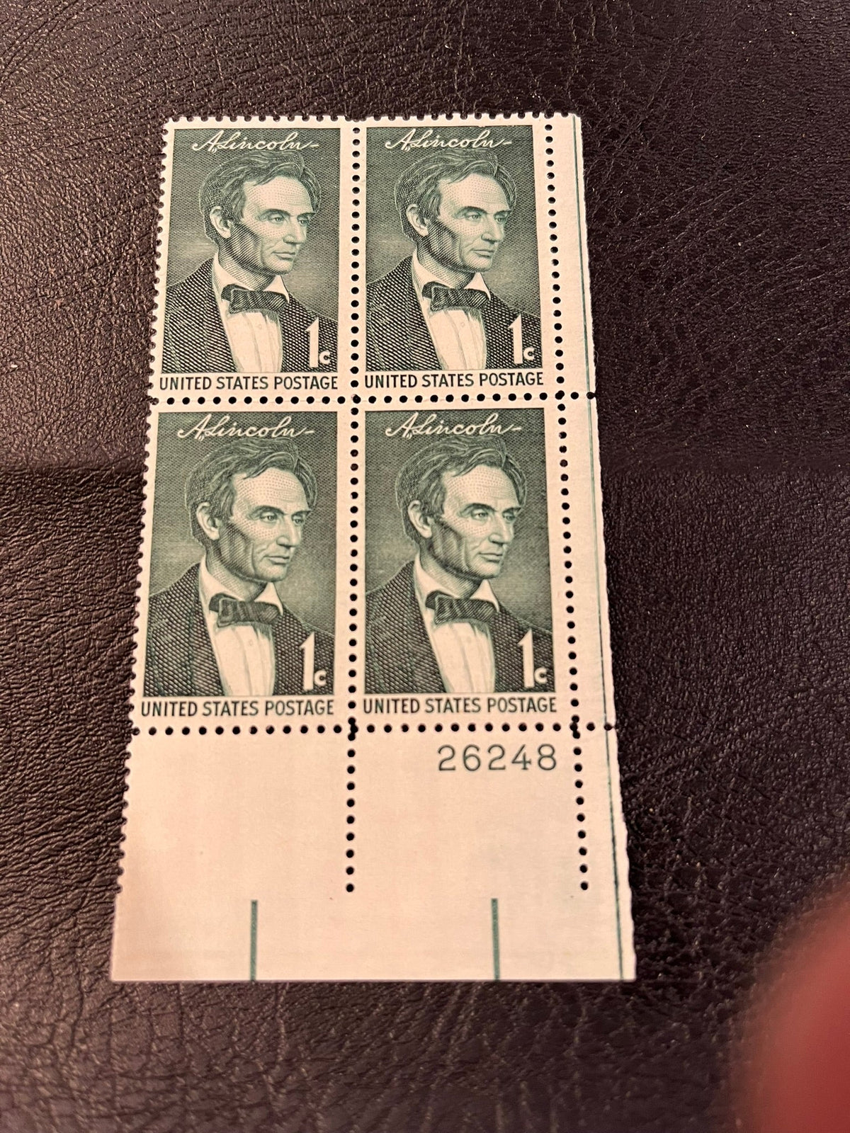 1c A. Lincoln Plate Block