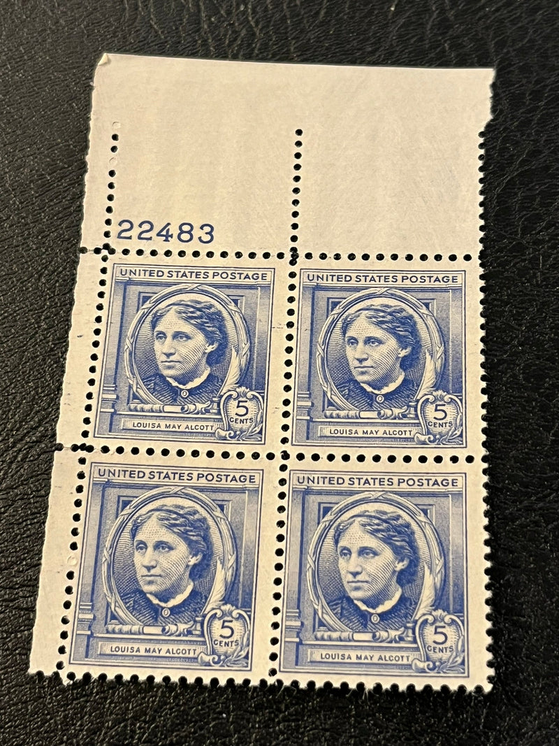 #862 - 1940 5c Louisa May Alcott. (Includes two sets of 4 mnh stamps) - 1