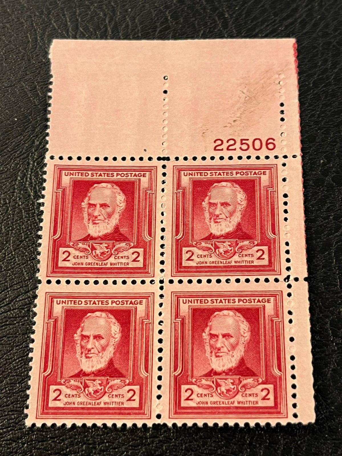 #865 - 1940 Famous Americans : 2c John Greenleaf Whittier