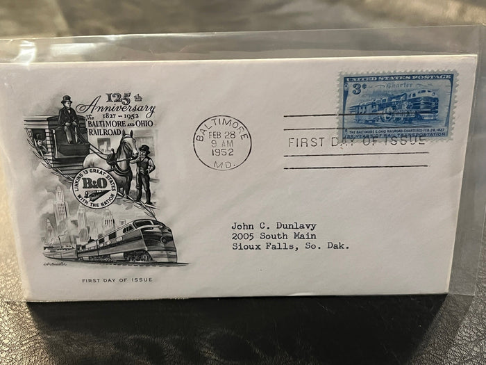 125th Anniversary - Baltimore & Ohio Railroad FDC 1952