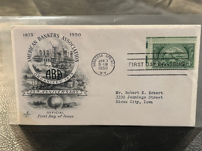 American Bankers Association 75th Anniversary. Art Craft Cachet. 1950 FDC