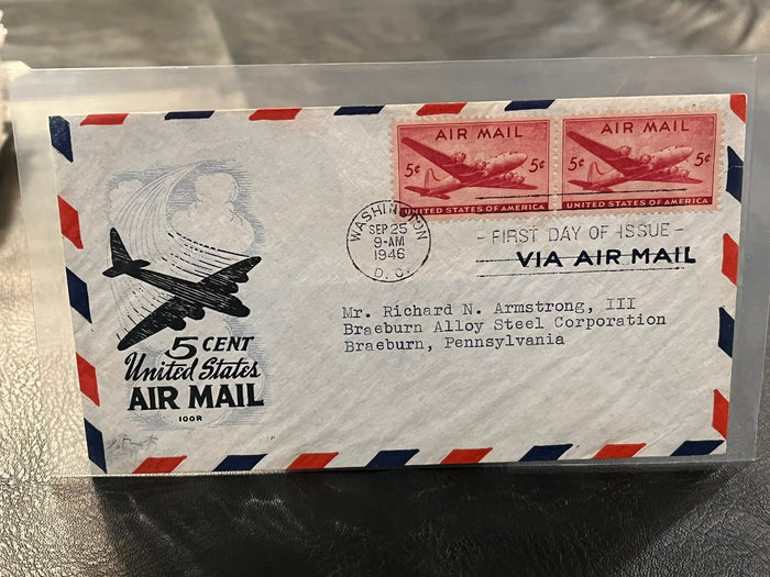 U.S. Airmail 5c FDC. 1946