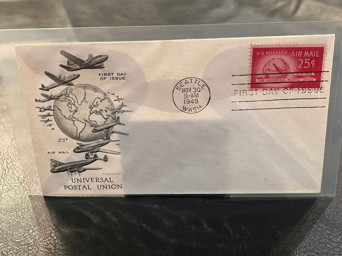 25c Air Mail. Universal Postal Union FDC.  Smarteroll Cachet.