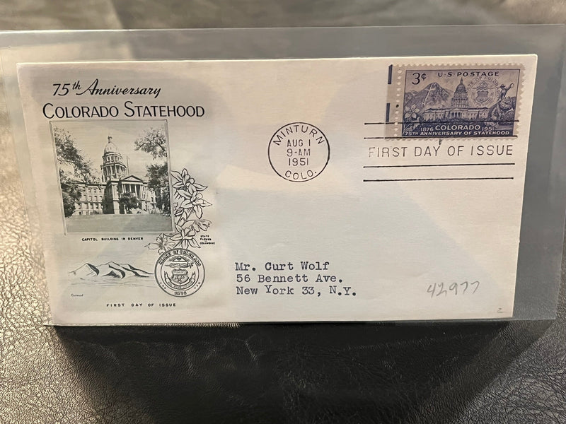 Colorado Statehood 75th Anniversary. Fleetwood cachet. 1951