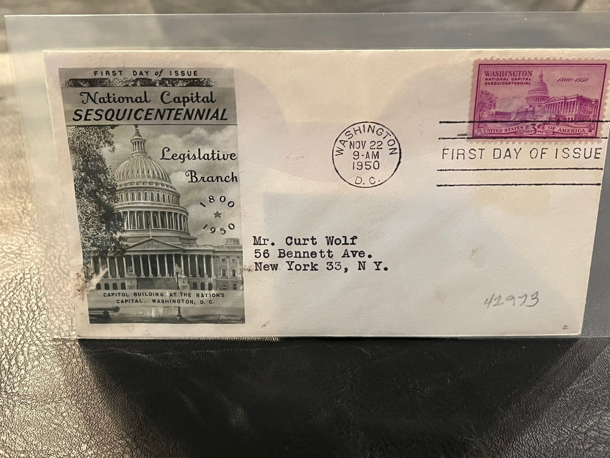 National Capital Sesquicentennial - Legislative Branch. FDC. 1950