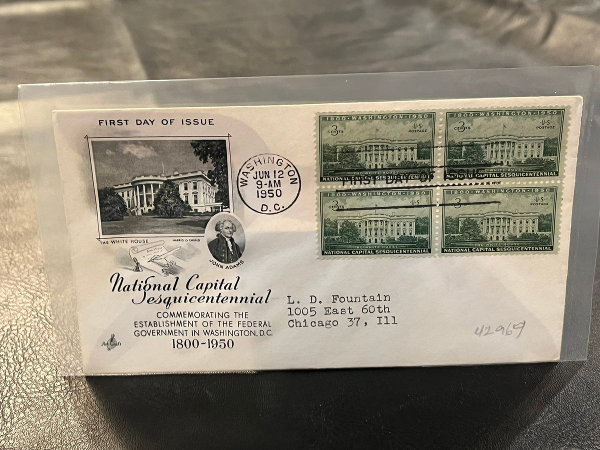 National Capital Sesquicentennial. FDC. Art Craft cachet.