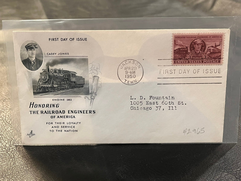 Honoring Railroad Engineers of America. Art Craft Cachet. FDC