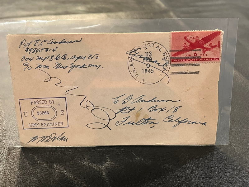 WWII Censored Military Mail. 1945