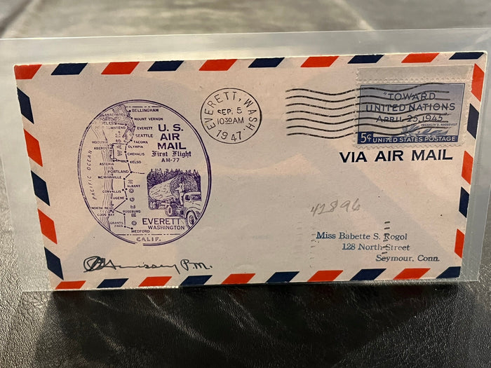 First Air Mail Flight - Everett, Wash - Bellingham, Wa. 1947