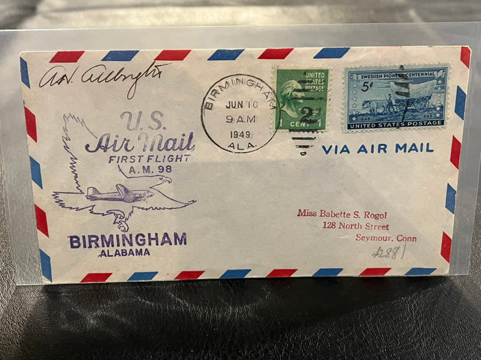 First Air Mail Flight - Birmingham, Alabama - Memphis, Tenn. 1949