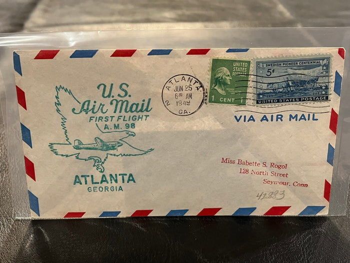 First Air Mail flight - Atlanta, Ga. - Jacksonville, Fla. 1949