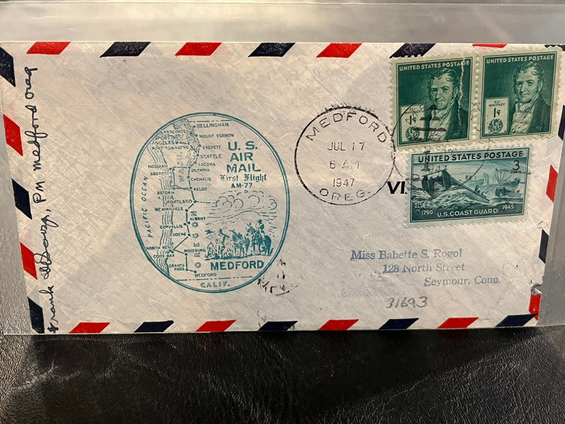 First Air Mail Flight - Medford,Oregon - Portland, Oregon. 1947