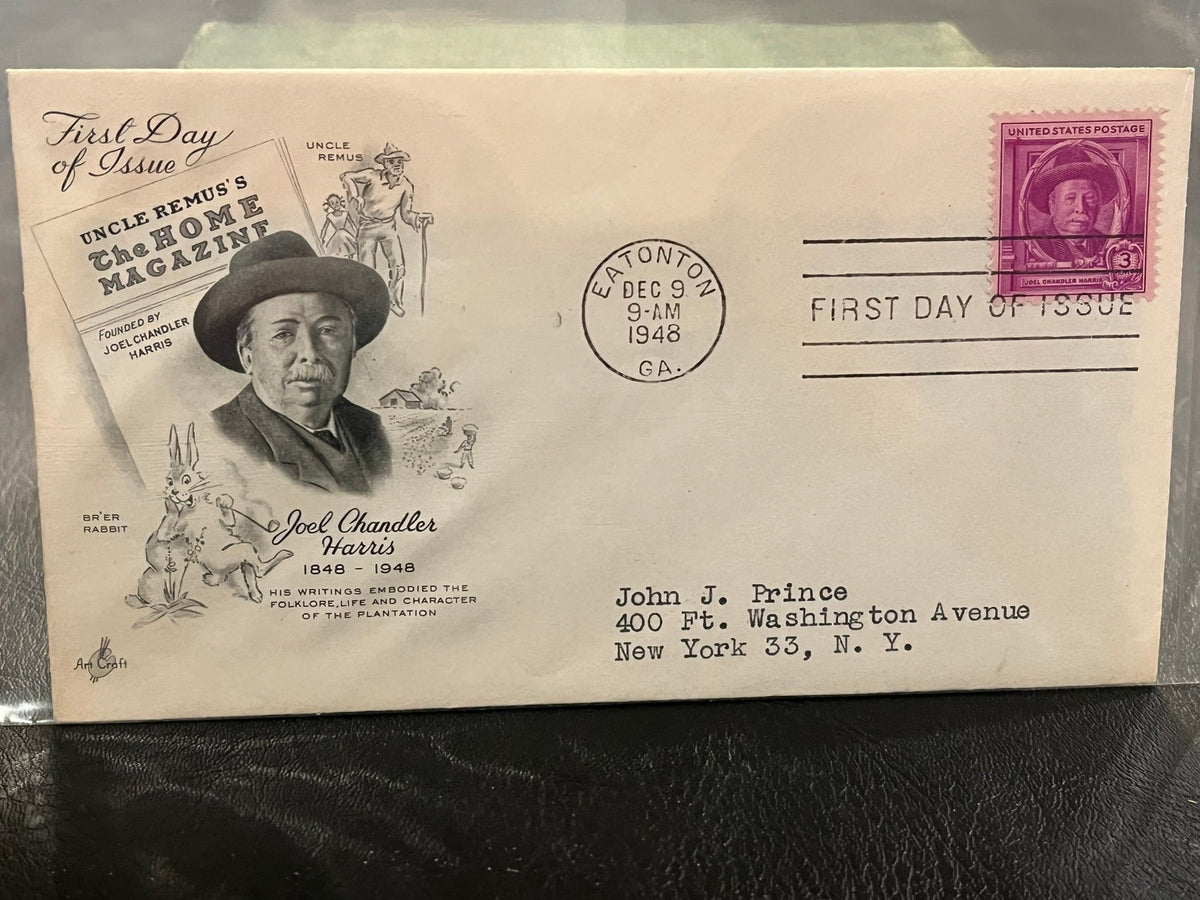 Joel Chandler Harris  1948 Art Craft FDC