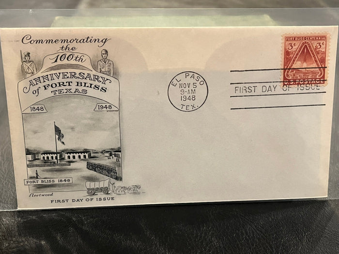 Fort Bliss 100th Anniversary FDC. Fleetwood cachet. 1948