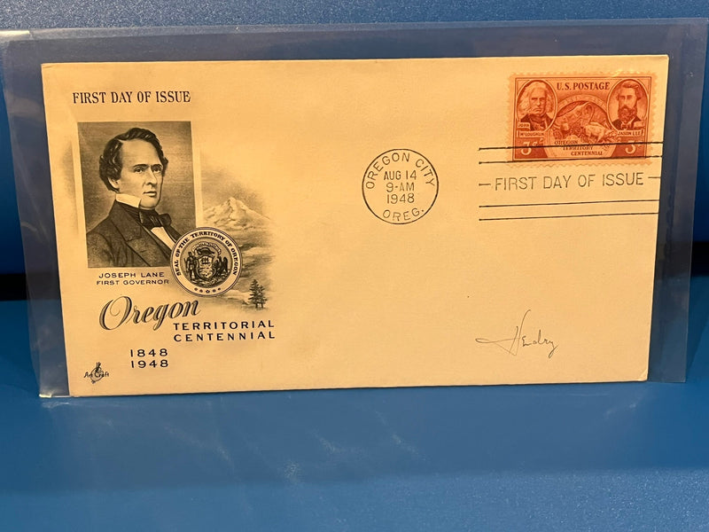 Oregon Territorial Centennial FDC. Art Craft cachet. 1948