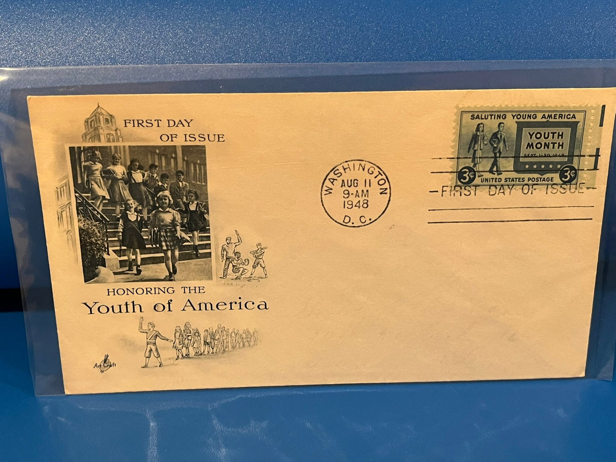 Honoring Youth of America. Art Craft cachet. 1948