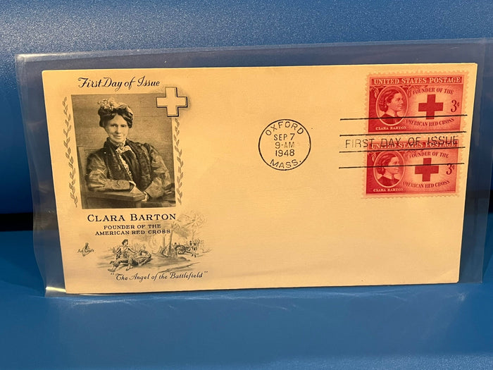 Clara Barton - Founder of the Red Cross FDC. Art Craft cachet. 1948