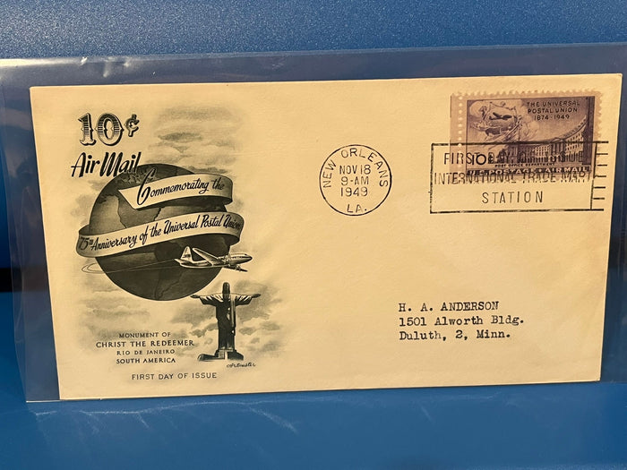 75th Anniversary of the Universal Postal Union. Ar Master cachet. 1949