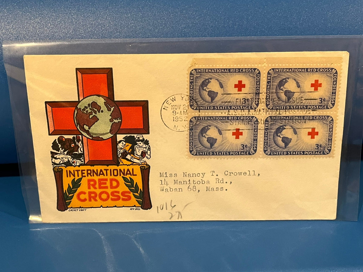 Internation Red Cross FDC. Cachet Craft cachet. 1952