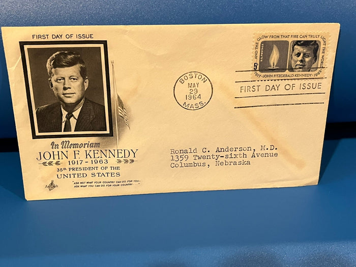 John F. Kennedy In Memoriam FDC. Art Craft cachet.