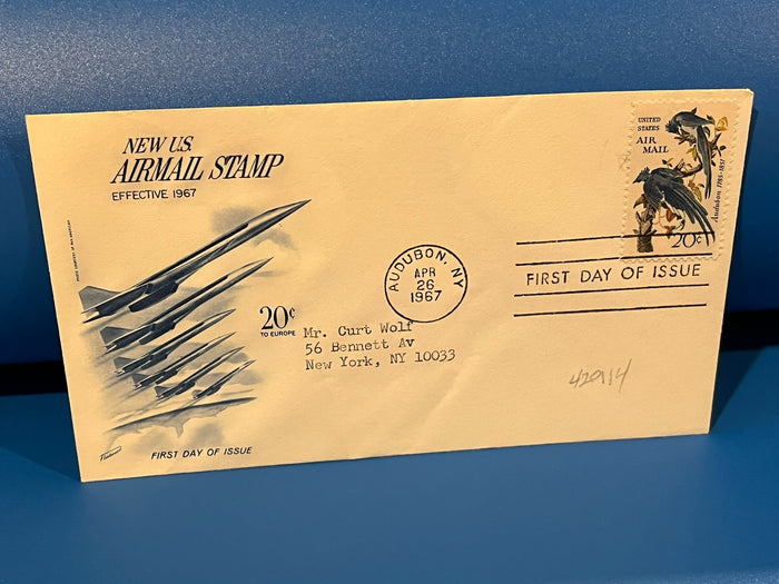 20c New Air Mail Stamp FDC. Fleetwood cachet. 1967