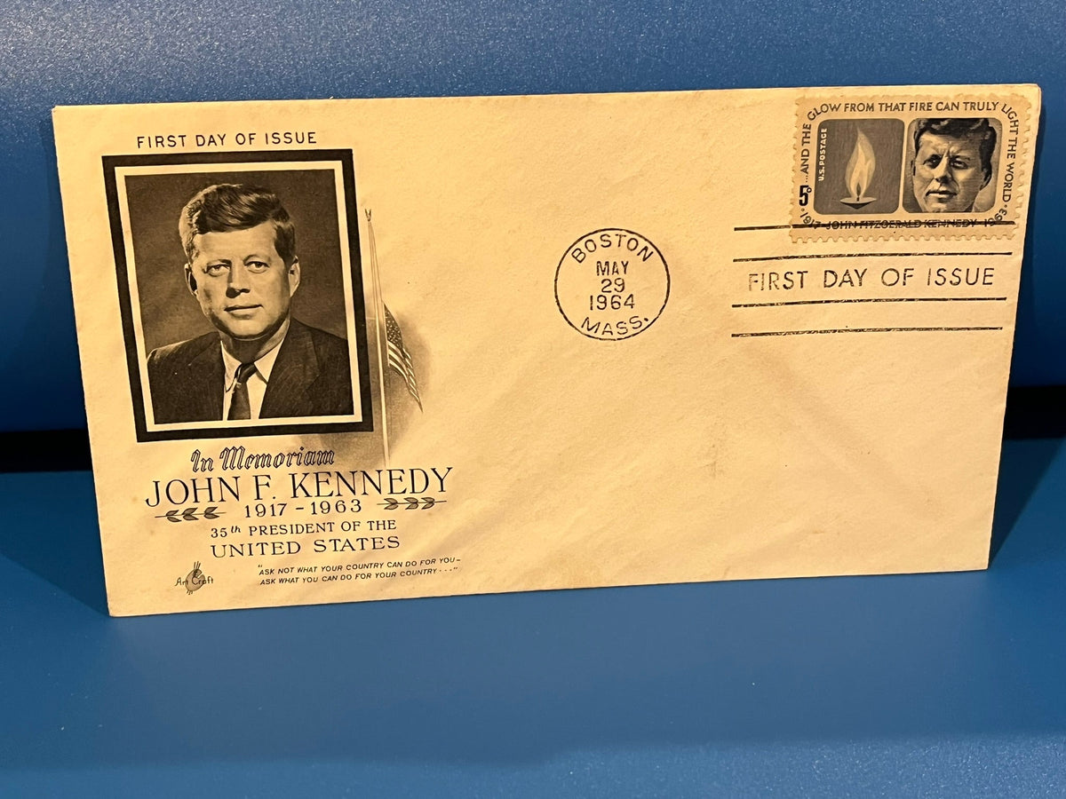 John f. Kennedy In Memoriam FDC. Art Craft cachet. 1964