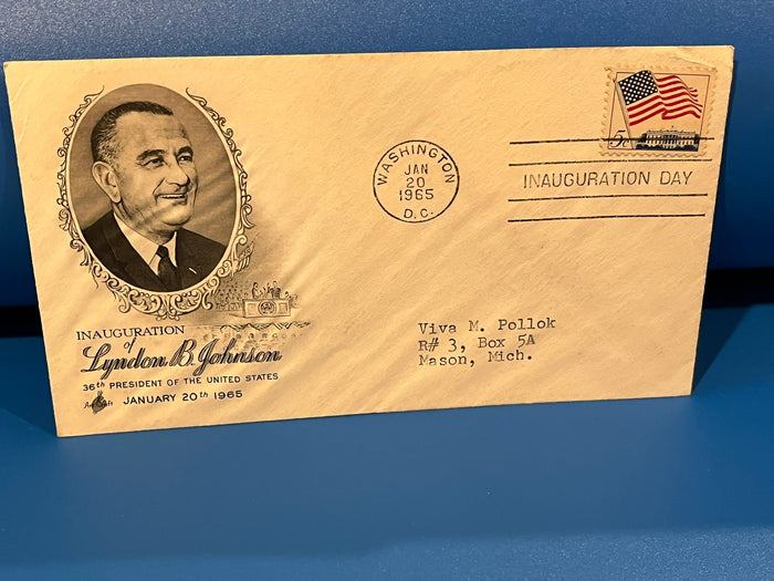 Lyndon B. Johnson Inauguration FDC. Art Craft Cachet. 1965