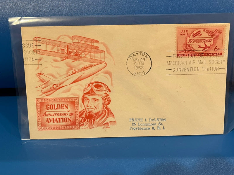 Golden Anniversary of Aviation FDC. Cachet Craft. 1953