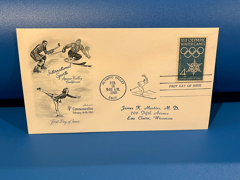 VIII Olympic Winter Games FDC. Artmaster cachet. 1960