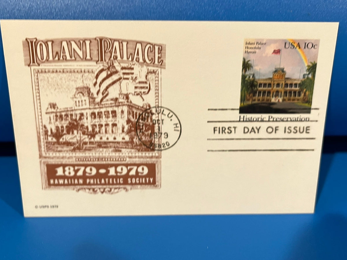 Iolani Palace FDC. 1979 Hawaiian Phiulatelic Society .