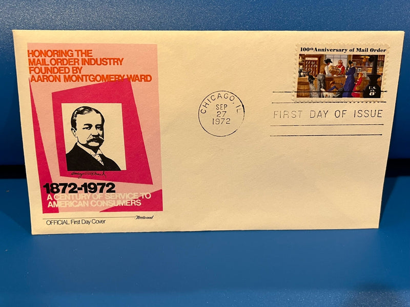 Honoring the Mail Order industry - Aaron Montgomery Ward FDC Fleetwood cachet.