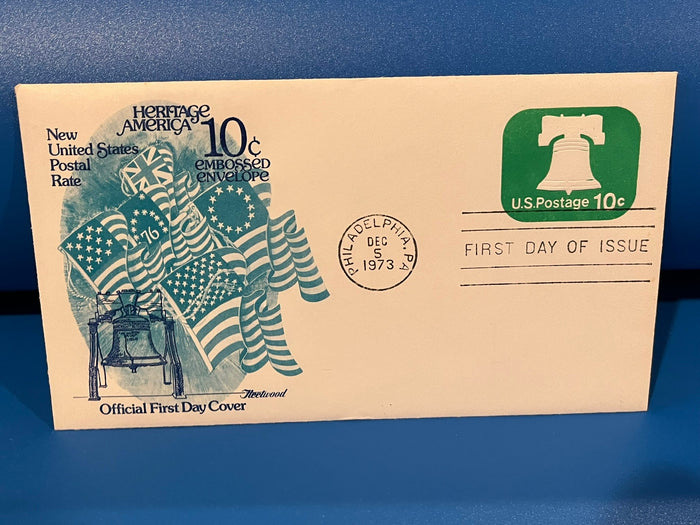 10c Embossed Envelope FDC. Fleetwood Cachet.