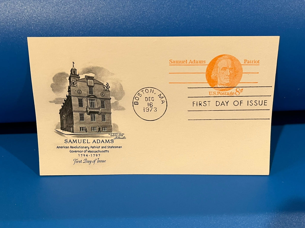 Samual Adams FDC. Artmaster cachet. 1973