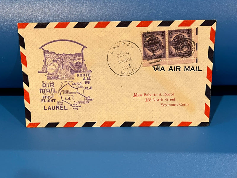 First Air Mail Flight - Laurel Mississippi - Mobile Alabama.1958