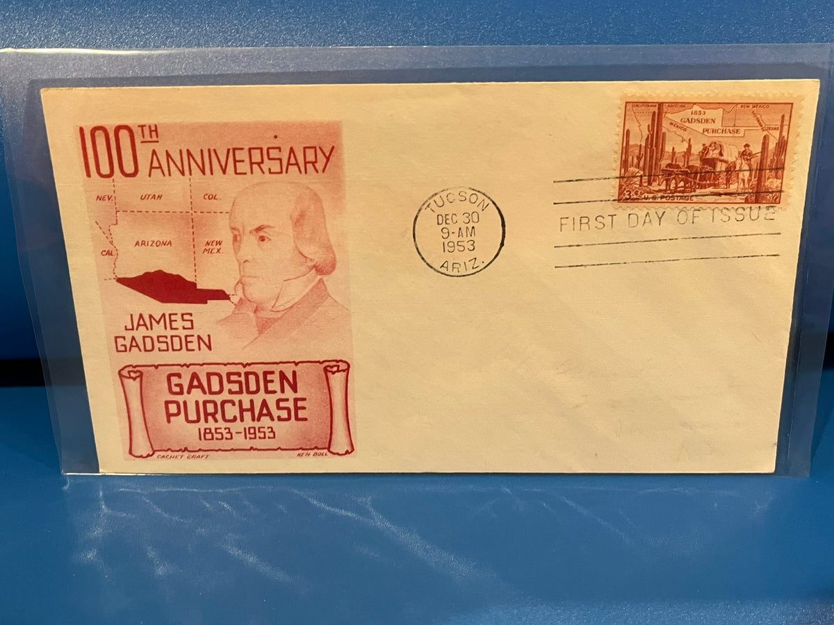 Gadsen Purchase 100th Anniversary FDC. Fleetwood cachet. 1953