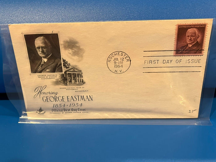 George Eastman FDC. Art Craft cachet. 1954