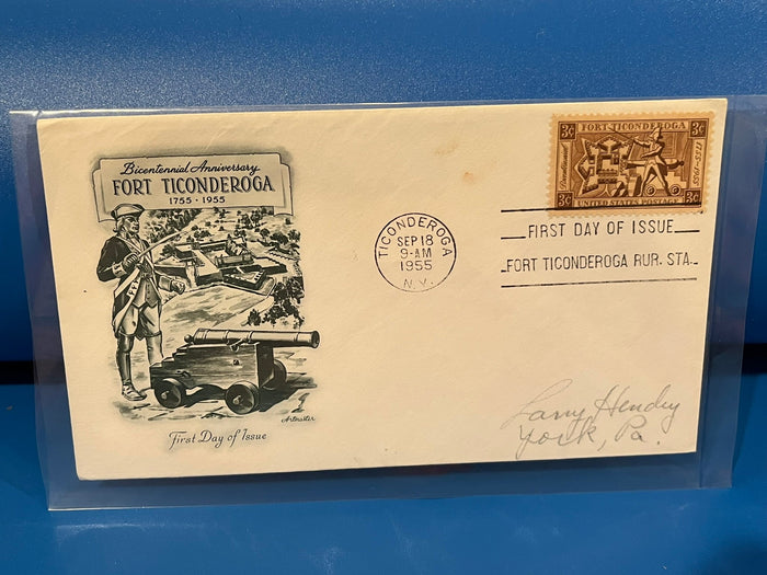 Fort Ticonderoga Bicentennial FDC. Artmaster cachet. 1955