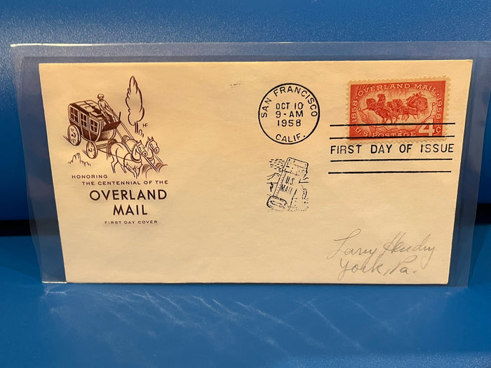 Overland Mail Centennial FDC. 1958