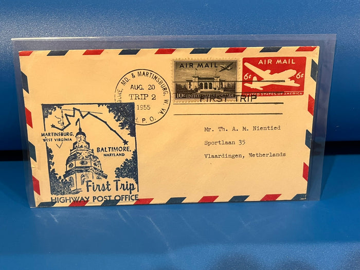 First Trip - Highway Post Office. Baltimore Md. - Martinsburg W. Va. 1955