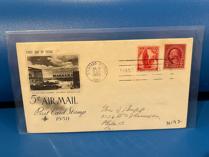 5c Air Mail 1958 FDC. Art Craft cachet. 1958