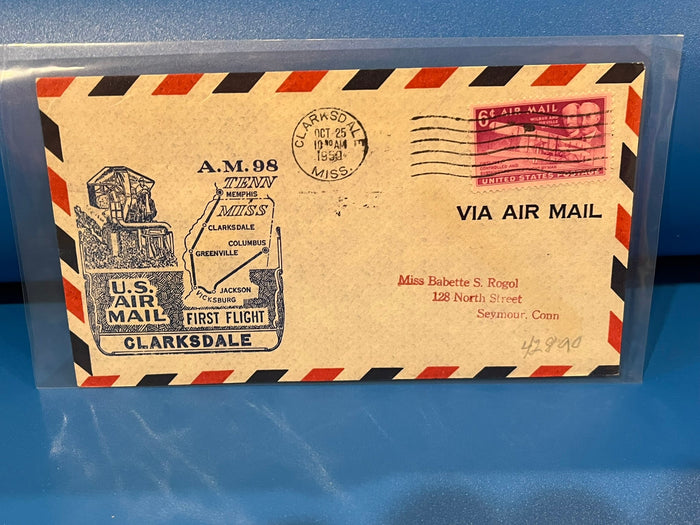 First Air Mail Flight - Cllarksdale Mississippi - Memphis Tennessee. 1950