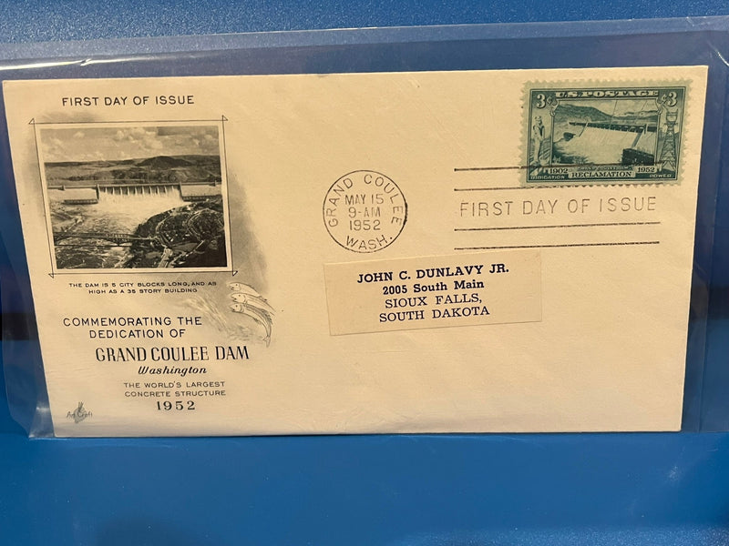 Grand Coulee Dam Dedication FDC. Art Craft Cachet. 1952