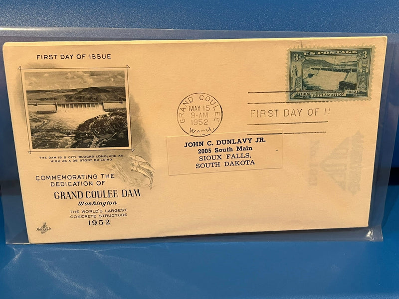 Grand Coulee Dam Dedication FDC. Art Craft Cachet. - 1