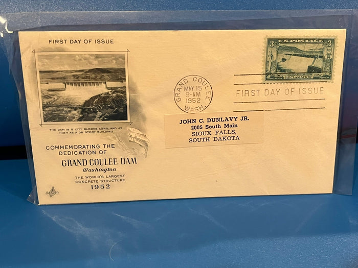 Grand Coulee Dam Dedication FDC. Art Craft Cachet. - 2