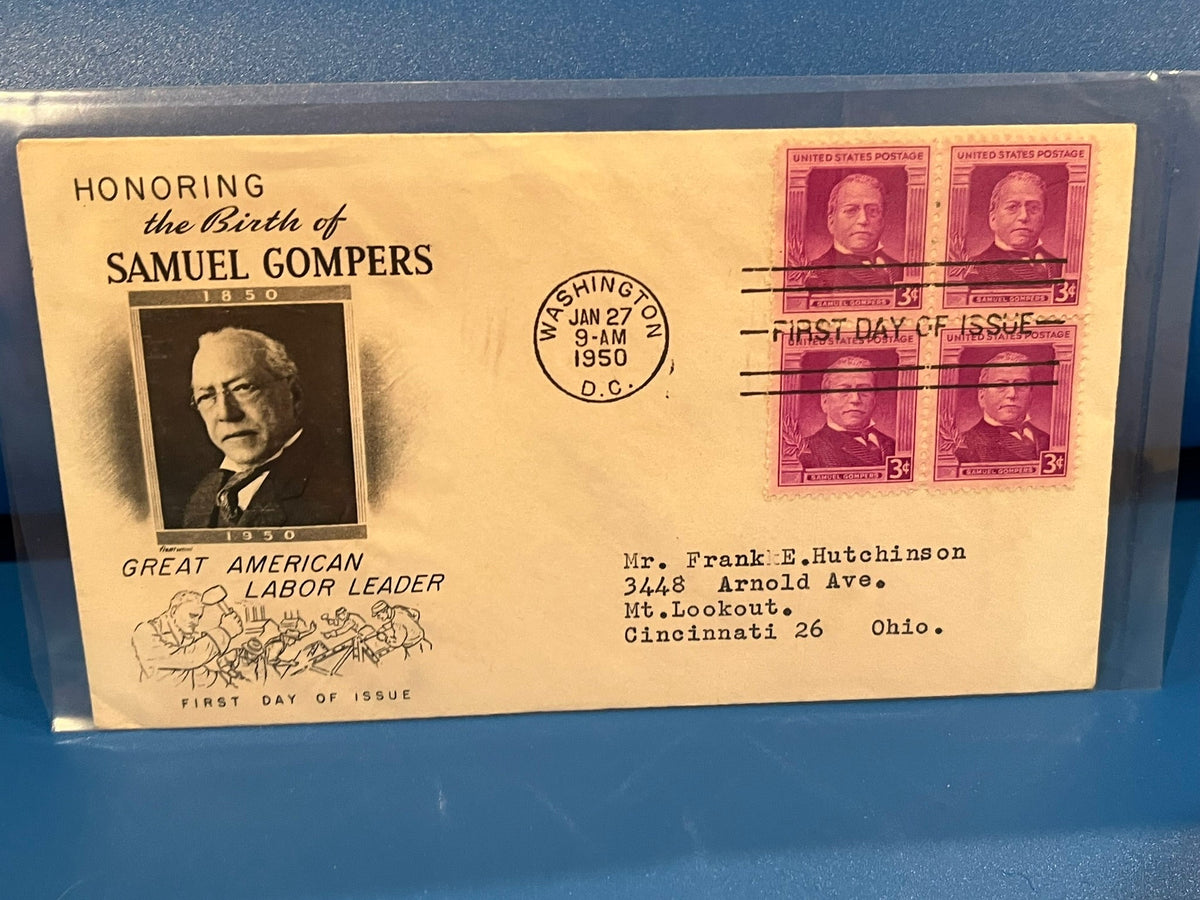 Samuel Gompers FDC. Fleetwood cachet.