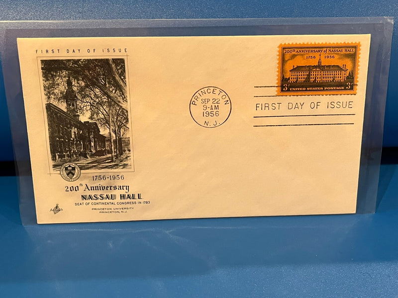 Nassau Hall 200th Anniversary FDC. Art Craft Cachet. 1956