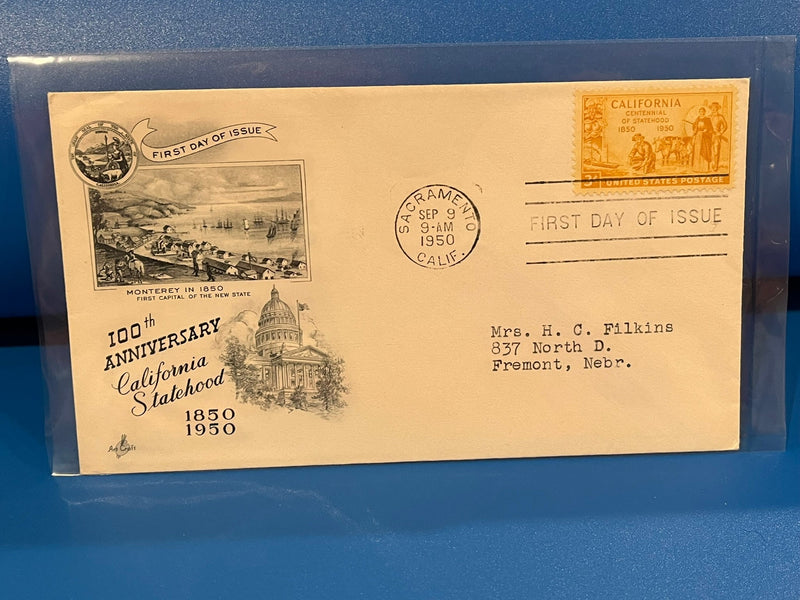 California Statehood Centenniial FDC. 1950