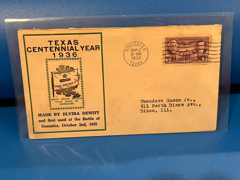 Texas Centennial Year 1936 FDC. 1936